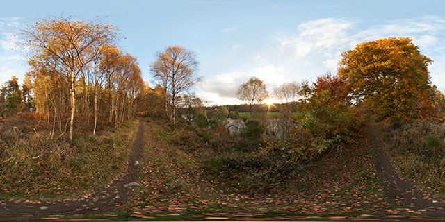 Autumn trees by the River Beauly, Kilmorack 360° Panorama