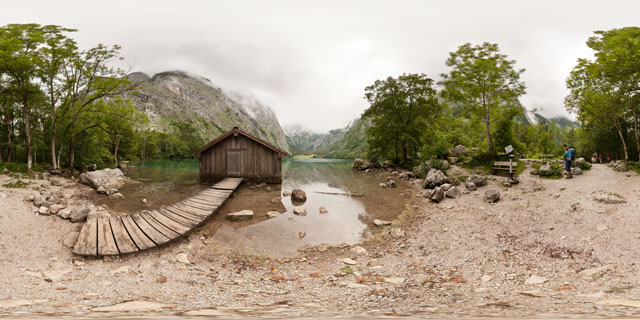 Boat house at west shore of Obersee 360° Panorama