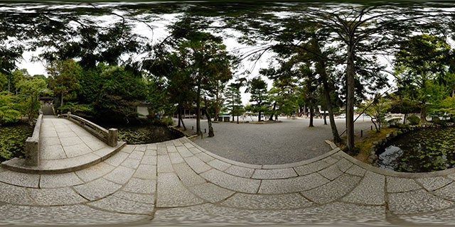 Chion-in Temple – Bridge over pond near Nokotsu-do 360° Panorama