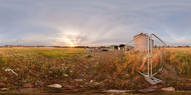 Farndon Fields Silos at Sunset 360° Panorama