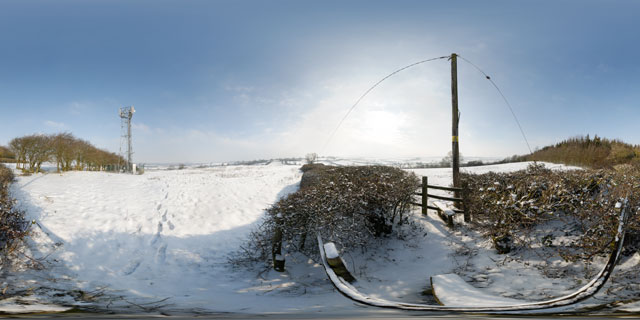 Hill NW of East Farndon in the snow 360° Panorama