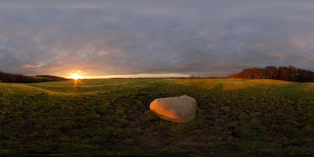 Judith Stone at sunset, East Farndon 360° Panorama