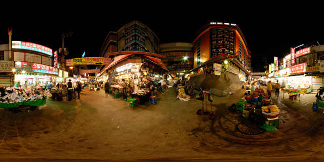 Seoul at night – Namdaemun Market 360° Panorama