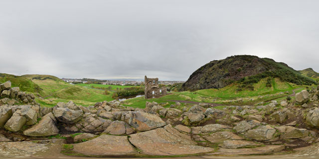 St. Anthony’s Chapel Ruins and Holyrood Park 360° Panorama