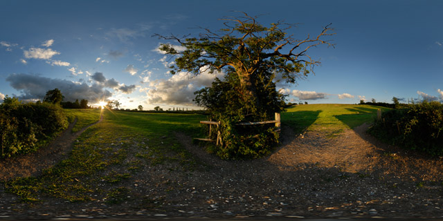 Field near East Farndon at Sunset 360° Panorama