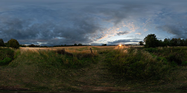 Sunset over Harborough Hay field 360° Panorama
