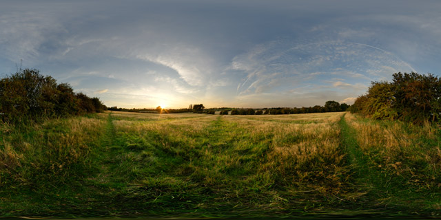 Ridge and furrow field between Harborough & Lubenham 360° Panorama